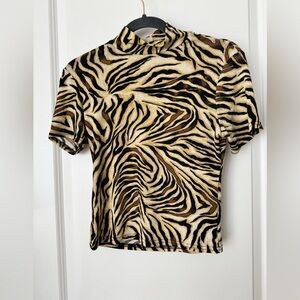 vintage zebra stretchy baby crop